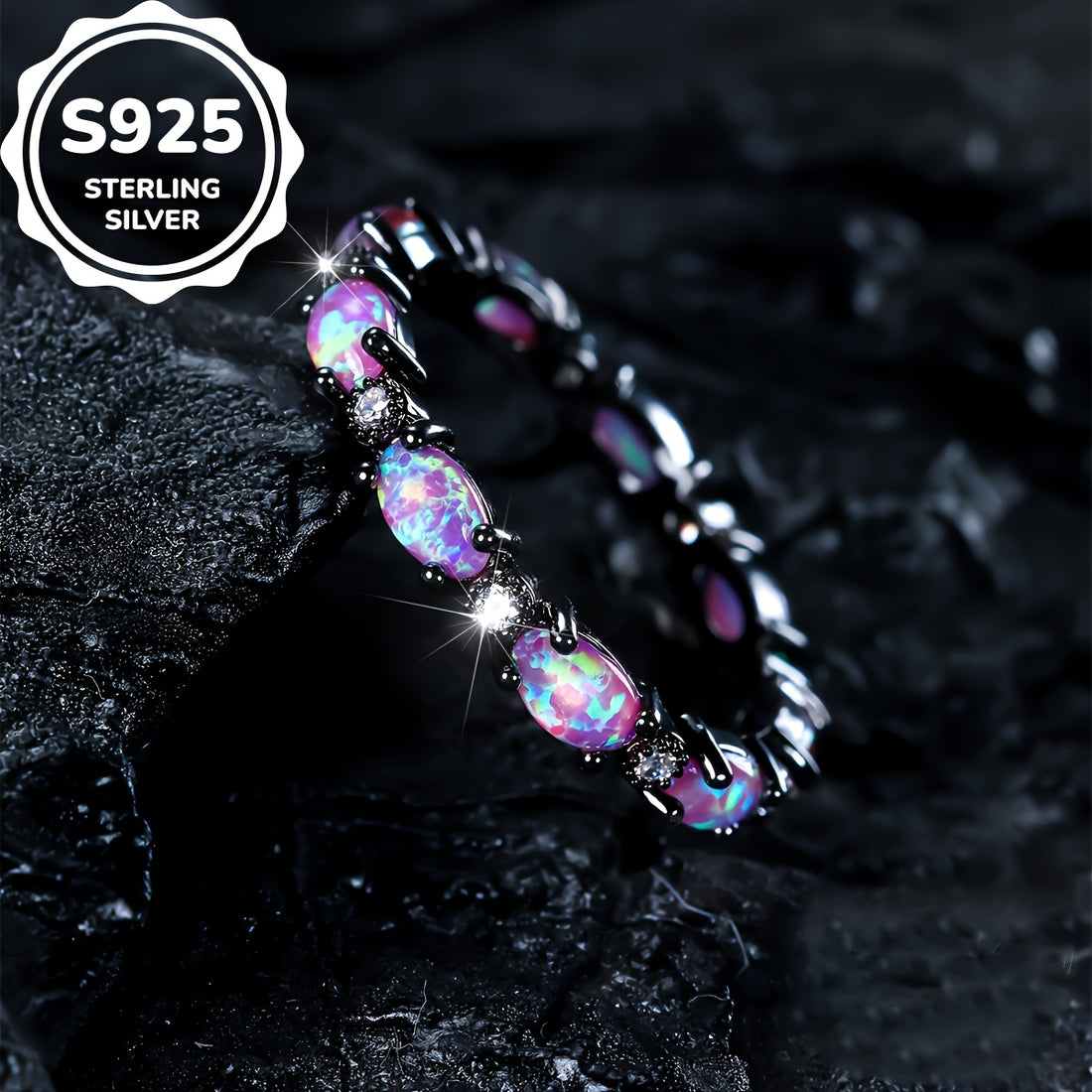 💜 Mor Oval Yüzük – Sadelikte Işıltı