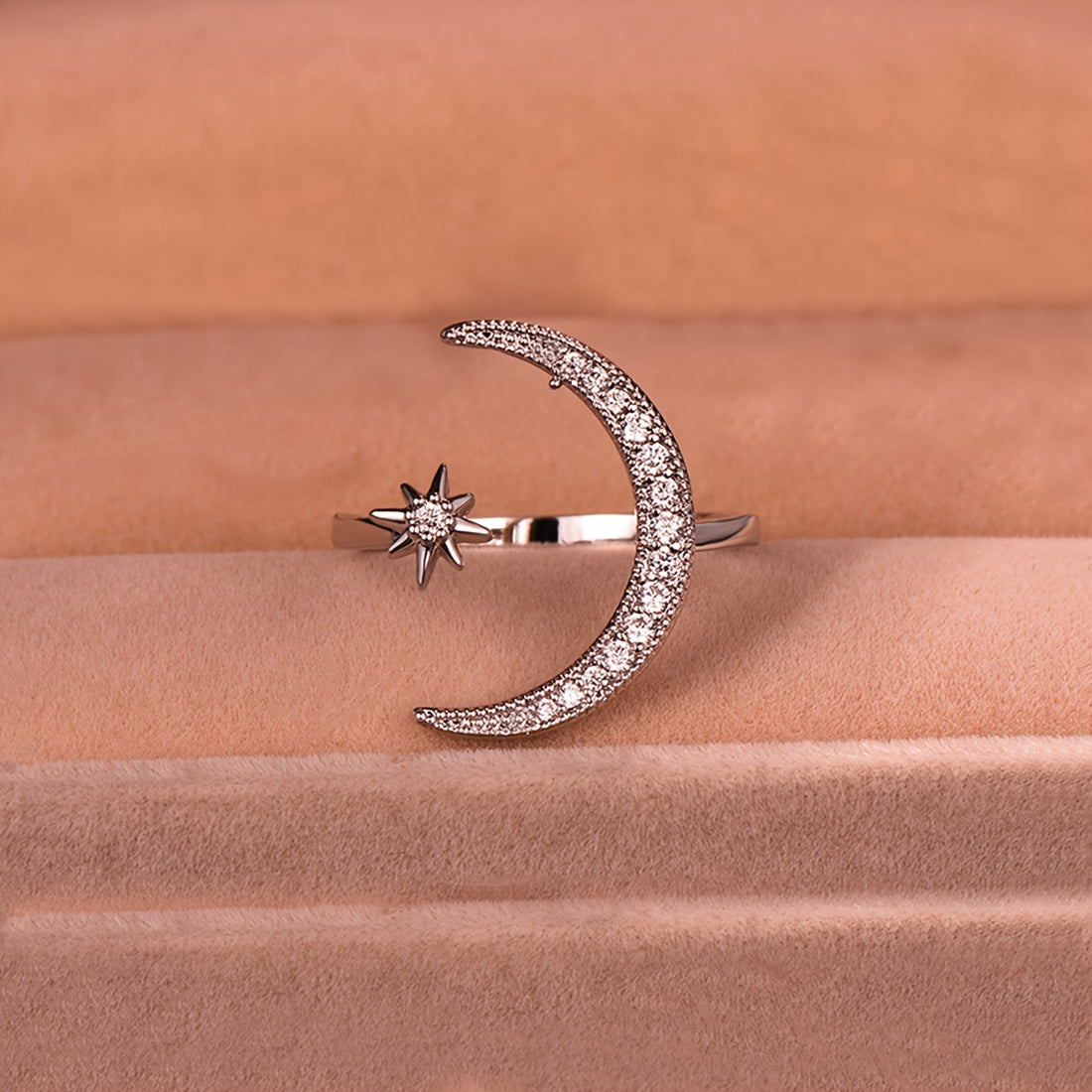 🌙 Ay Yıldız Formlu Minimal Yüzük