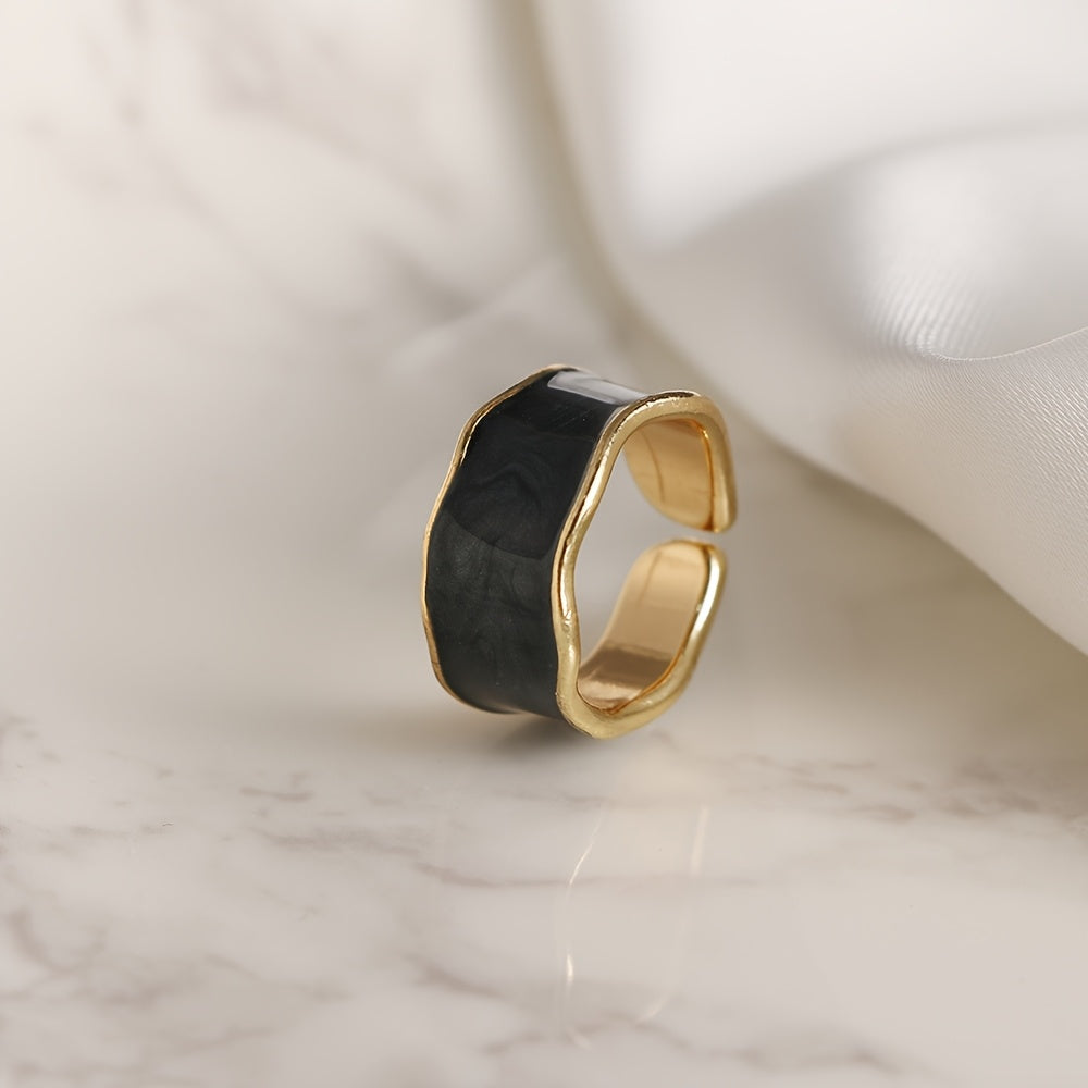 💍 Vintage Damla Desenli Altın Yüzük – Renkli Günlük Şıklık