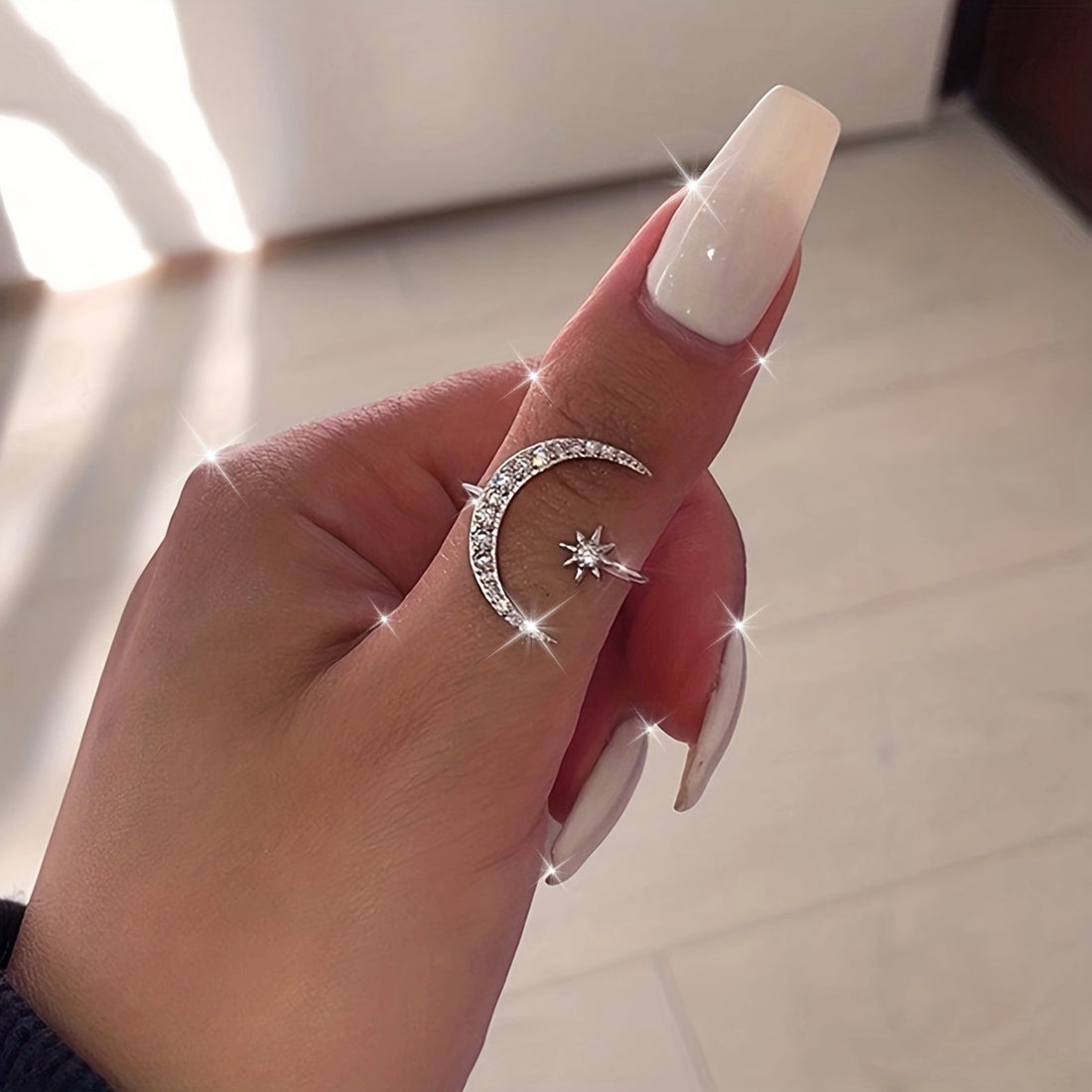 🌙 Ay Yıldız Formlu Minimal Yüzük